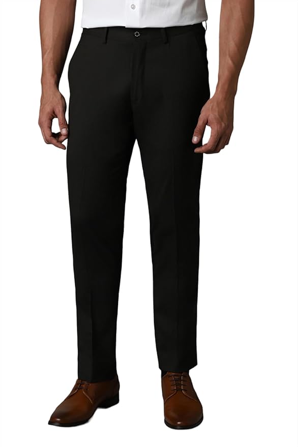 Louis Philippe Men Regular Fit Solid Superior Comfort with Extra Stretch Formal Trouser