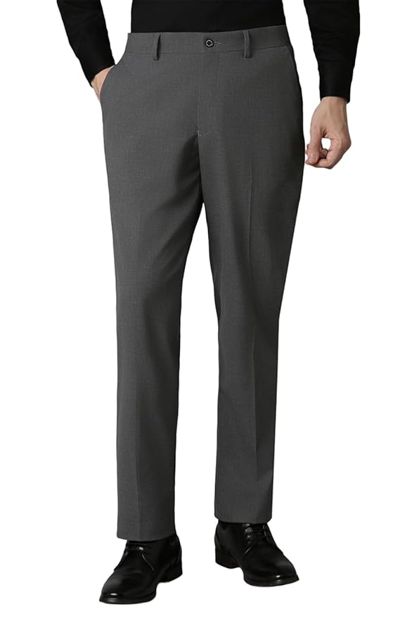 Louis Philippe Men Regular Fit Solid Superior Comfort with Extra Stretch Formal Trouser