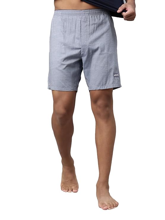 Levi's Style# 028 Plain Woven Boxer Shorts for Men with Side Pockets, Tag Free Comfort & Smartskin Technology (Copy)