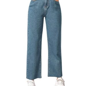 KOTTY Women High Rise Relaxed Fit Cotton Lycra Blend Ankle Length Jeans