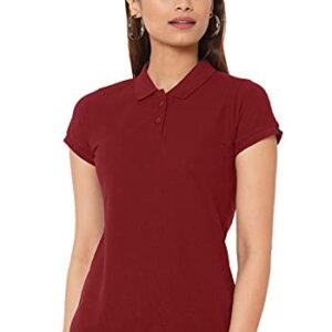 Wear Your Opinion Womens Polo Collar Neck T-Shirt Top (Design: Solid)