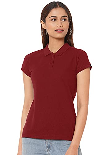 Wear Your Opinion Womens Polo Collar Neck T-Shirt Top (Design: Solid)