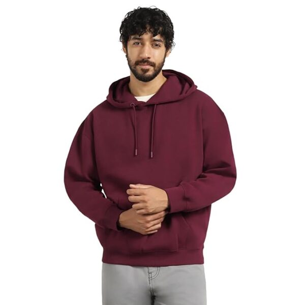 NOBERO Men Oversized Hoodies Cotton Fleece Long Sleeve Hooded Sweatshirts for Men