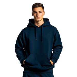 NOBERO Men Oversized Hoodies Cotton Fleece Long Sleeve Hooded Sweatshirts for Men