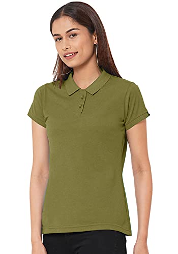 Wear Your Opinion Womens Polo Collar Neck T-Shirt Top (Design: Solid)