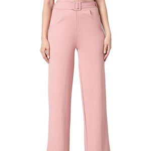 KOTTY Women's High Rise Viscose Rayon Relaxed Fit Korean Trousers