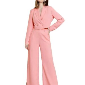 KOTTY Women's Solid Relaxed Fit Full Sleeve Co-ord Blazer and Trouser Set.