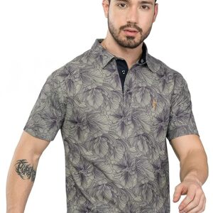 STELLERS Men's Printed Polo T-Shirt | Ultra Soft | Wrinkle Free | Quick Dry | Stretchable | Lightweight | Regular Fit