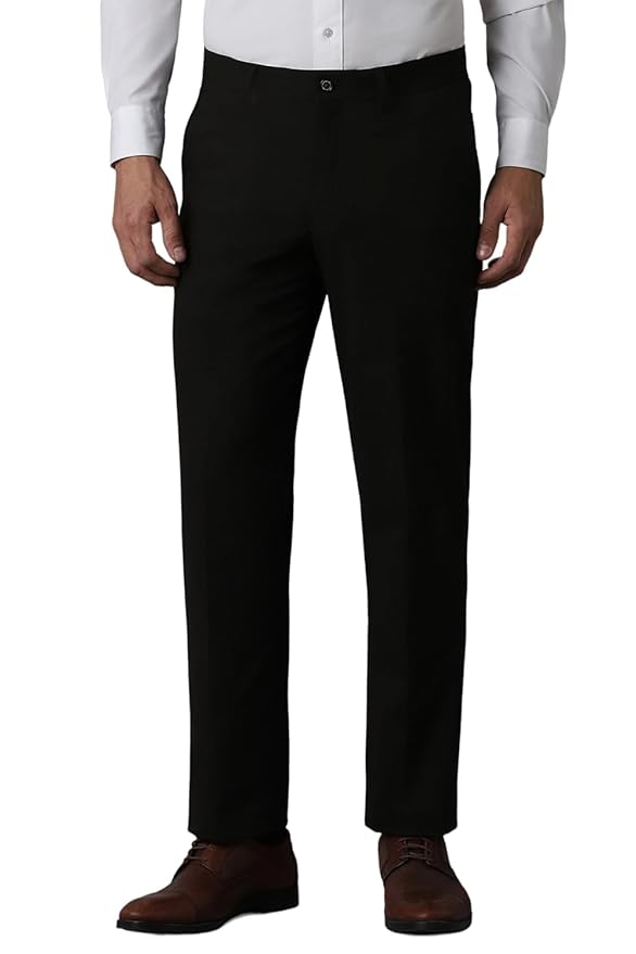 Louis Philippe Men Regular Fit Solid Superior Comfort with Extra Stretch Formal Trouser