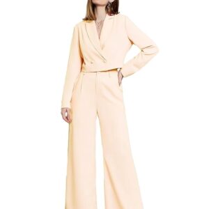 KOTTY Women's Solid Relaxed Fit Full Sleeve Co-ord Blazer and Trouser Set.