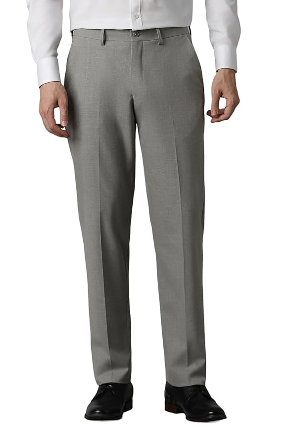 Louis Philippe Men Regular Fit Solid Superior Comfort with Extra Stretch Formal Trouser