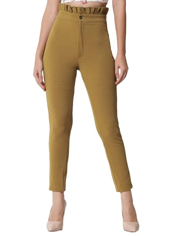 KOTTY Women Polyester Blend Solid Trousers