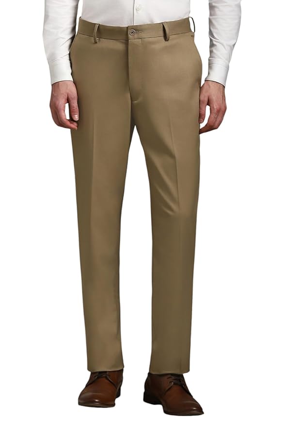 Louis Philippe Men Regular Fit Solid Superior Comfort with Extra Stretch Formal Trouser