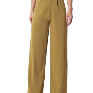 KOTTY Women's High Rise Viscose Rayon Relaxed Fit Korean Trousers