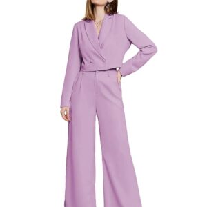 KOTTY Women's Solid Relaxed Fit Full Sleeve Co-ord Blazer and Trouser Set.