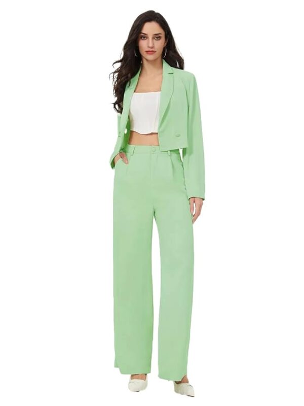 KOTTY Women's Solid Relaxed Fit Full Sleeve Co-ord Blazer and Trouser Set.