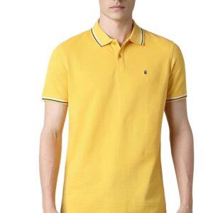 Louis Philippe Men Slim Fit Solid 100% Cotton, Pique Polo T-Shirt