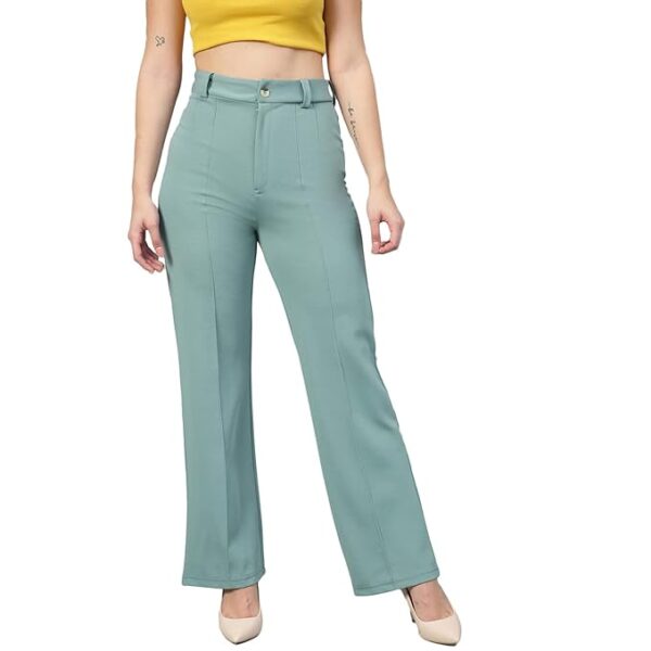 KOTTY Women Polyester Blend Solid Trousers