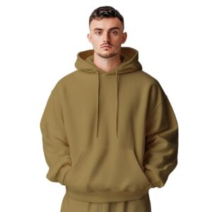 NOBERO Men Oversized Hoodies Cotton Fleece Long Sleeve Hooded Sweatshirts for Men