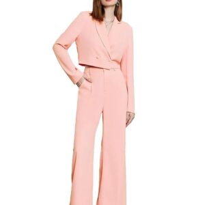 KOTTY Women's Solid Relaxed Fit Full Sleeve Co-ord Blazer and Trouser Set.