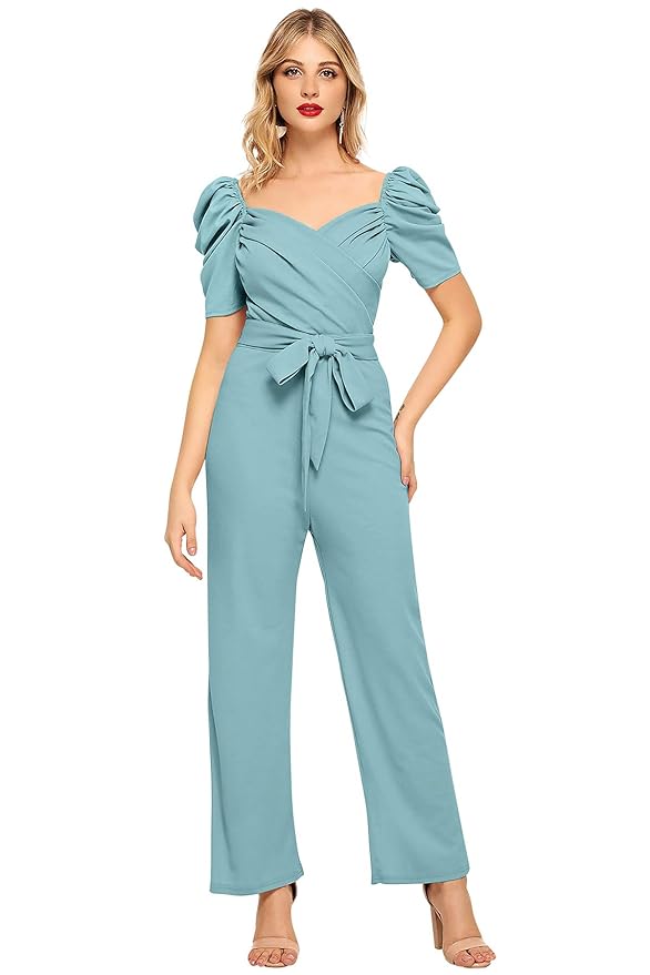 ILLI LONDON Women's Cocktail Maxi Jumpsuit (IL D-3840_Maroon_Medium)