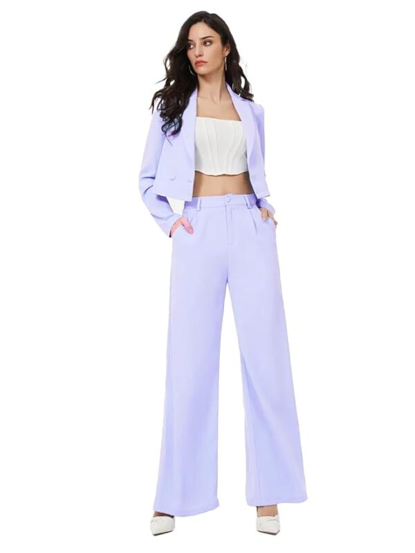 KOTTY Women's Solid Relaxed Fit Full Sleeve Co-ord Blazer and Trouser Set.