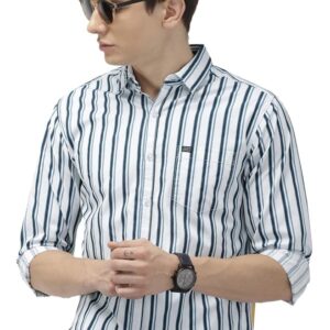 The Indian Garage Co Men Slim Fit Striped Shirts